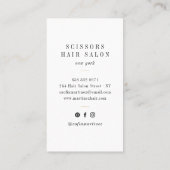 シックエレガント金ゴールドフォイル美容師シザーロゴ 名刺 (裏面)