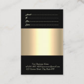 シックエレガント金ゴールドフレモダンーム、紙吹雪 割引カード (裏面)