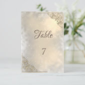 シックエレガント金ゴールドフレームテーブルカード 招待状 (スタンド正面)