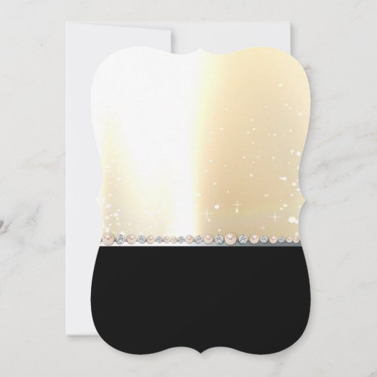 シックエレガント金ゴールドブラックブライダルシャワー 招待状 (裏面)