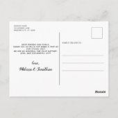 シックエレガント金ゴールドペットドッグ結婚の感謝 ポストカード (裏面)