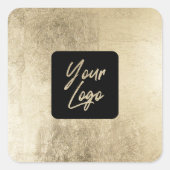 シックエレガント金ゴールドホイルモダンスクエアロゴを追加 スクエアシール (正面)