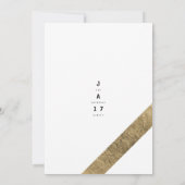 シックエレガント金ゴールドホワモダンイストライプトグラム結婚ズ 招待状 (裏面)