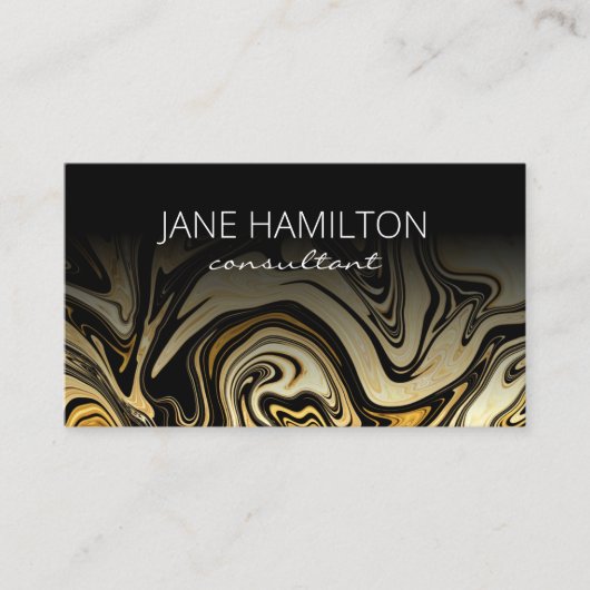 シックエレガント金ゴールドマーブル名刺 名刺 (正面)