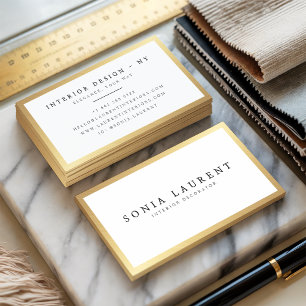 シックエレガント金ゴールドメタリックフレームミニマリスト 名刺