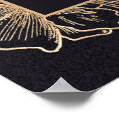 シックエレガント金ゴールドメフェイクタルフローラ結婚ズポスター ポスター (角)