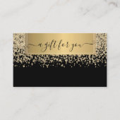 シックエレガント金ゴールドモダンダイヤモンドブラック 割引カード (正面)