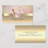 シックエレガント金ゴールドモダンフローラベーカリーツール 名刺 (正面/裏面)