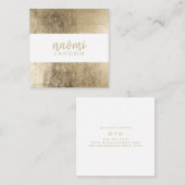 シックエレガント金ゴールドモダンミニマストライプのリスト スクエア名刺 (正面/裏面)