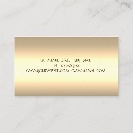 シックエレガント金ゴールドモダンロータスヨガインストラクター 名刺 (裏面)