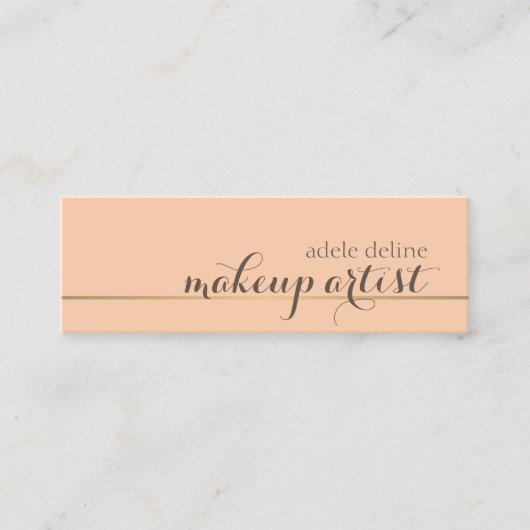 シックエレガント金ゴールドラインメイクアップアーティスト スキニー名刺 (正面)
