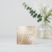 シックエレガント金ゴールドリーフフェイクフォイル名刺 スクエア名刺 (スタンド正面)