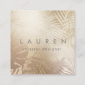 シックエレガント金ゴールドリーフフェイクフォイル名刺 スクエア名刺 (正面)