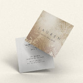 シックエレガント金ゴールドリーフフェイクフォイル名刺 スクエア名刺