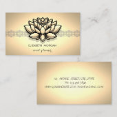 シックエレガント金ゴールドレースロータス 名刺 (正面/裏面)