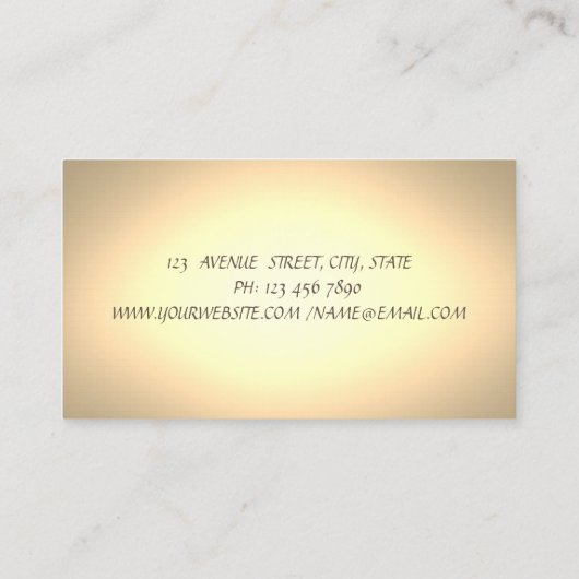 シックエレガント金ゴールドレースロータス 名刺 (裏面)