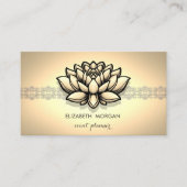 シックエレガント金ゴールドレースロータス 名刺 (正面)