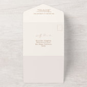 シックエレガント金ゴールドワックスシールミニマ結婚リスト オールインワン招待状 (外側)