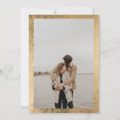 シックエレガント金ゴールド写結婚真 招待状 (裏面)