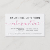 シックエレガント金ゴールド化粧ヘアピンクハート ロイヤリティカード (裏面)