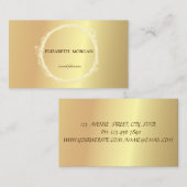 シックエレガント金ゴールド紙吹雪円 名刺 (正面/裏面)