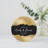 シックエレガント金ゴールド結婚グリッター 招待状 (スタンド正面)