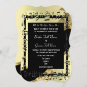 シックエレガント金ゴールド結婚ズ 招待状 (正面/裏面)