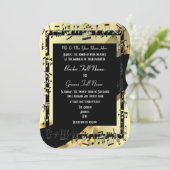 シックエレガント金ゴールド結婚ズ 招待状 (スタンド正面)