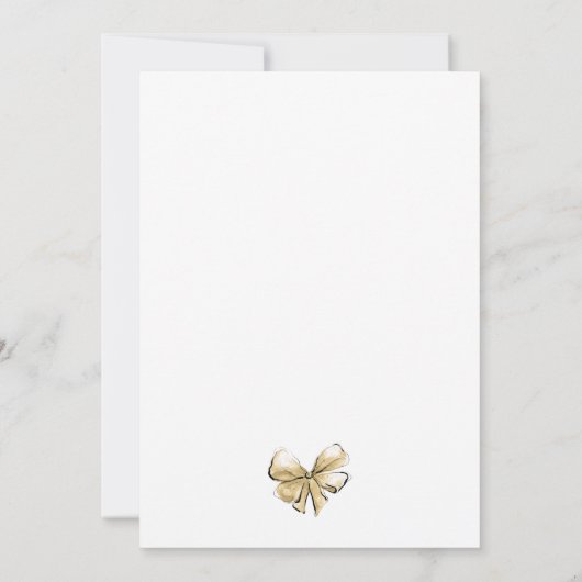 シックエレガント金ゴールド花びらプロセッコブライダルシャワー 招待状 (裏面)