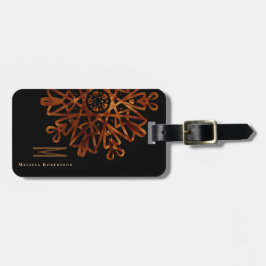 シックエレガント金ゴールド華美モノグラムの ラゲッジタグ