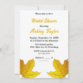 シックエレガント金ゴールド葉秋フローラブライダルシャワー 招待状 (正面)