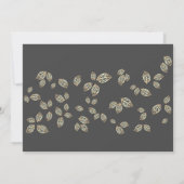 シックエレガント金ゴールド葉結婚式招待状 招待状 (裏面)