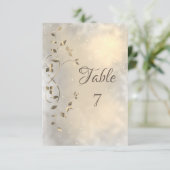 シックエレガント金ゴールド葉 招待状 (スタンド正面)