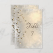 シックエレガント金ゴールド葉 招待状 (正面/裏面)