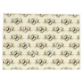 シックエレガント金ゴールド馬術帯リボンクレスト名 ラージペーパーバッグ (裏面)