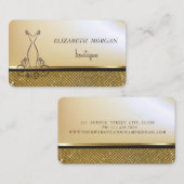 シックエレガント金ゴールド、きらめく金ゴールドシークイン、ドレス 名刺 (正面/裏面)