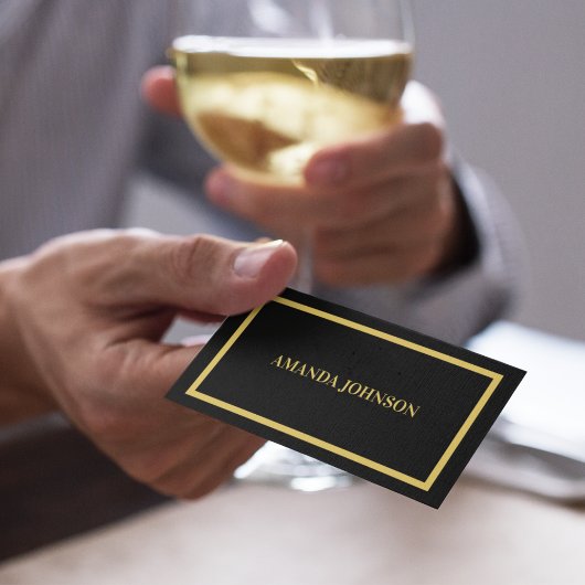 シックエレガント金ゴールド&ブラックタイポグラフィプロフェッショナル 名刺