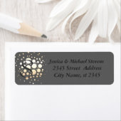 シックエレガント金ゴールド/ブロンズ紙吹雪モノグラム結婚ズ ラベル (インサイチュ)