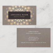 シックエレガント金フェイク箔サークルトゥープ 名刺 (正面/裏面)