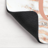 シックエレガント銅バラ金ゴールドマーブルモノグラム マウスパッド (コーナー)