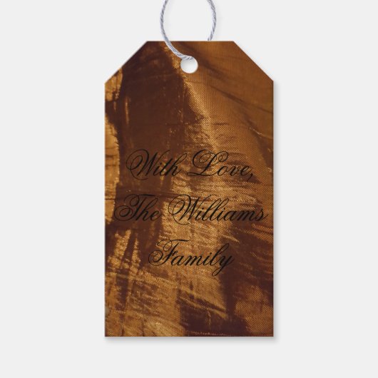 シックエレガント銅褐色フェスティバル ギフトタグ (正面)