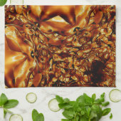 シックエレガント銅金ゴールドクリスマススター キッチンタオル (折り畳み)