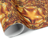 シックエレガント銅金ゴールドクリスマススター ラッピングペーパー (ロールコーナー)