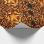 シックエレガント銅金ゴールドクリスマススター ラッピングペーパー (角)