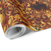 シックエレガント銅金ゴールドクリスマススター ラッピングペーパー (ロールコーナー)