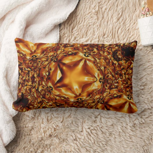 シックエレガント銅金ゴールドクリスマススター ランバークッション (ブランケット)