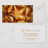 シックエレガント銅金ゴールドクリスマススター 名刺 (正面/裏面)