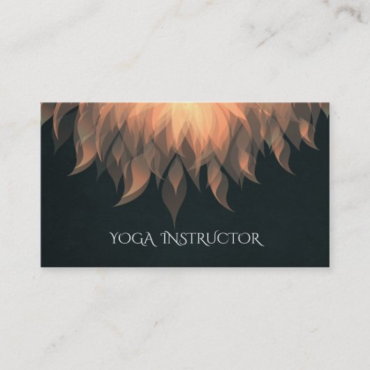 シックエレガント銅金ゴールドヨガマンダラロータスフローラ 名刺 (正面)