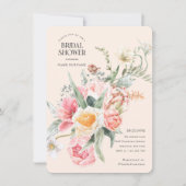 シックエレガント開花かわいらし春フローラガーデン 招待状 (正面)