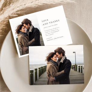 シックエレガント2フォト結婚ズ サンキューカード